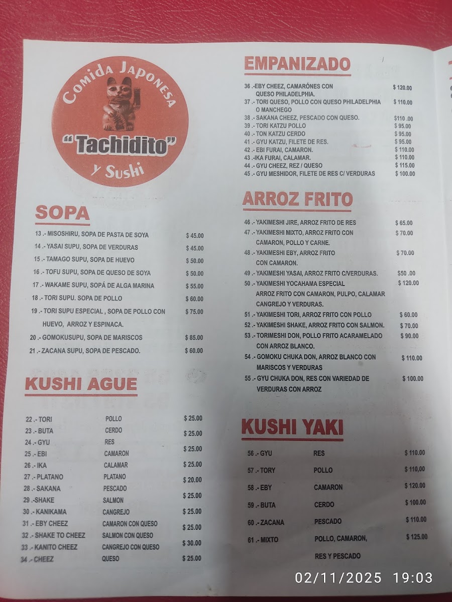 Tachidito Menu - Image 2