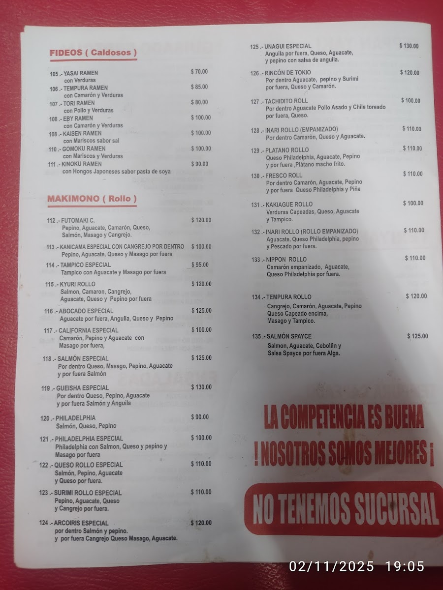 Tachidito Menu - Image 3